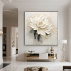 3D Textured Floral Painting - Silent Blossom