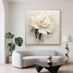 3D Textured Floral Painting - Silent Blossom