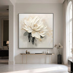 3D Textured Floral Painting - Silent Blossom