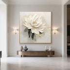 3D Textured Floral Painting - Silent Blossom