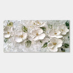White 3D textured floral canvas art by Lumi Gallery for modern interiors