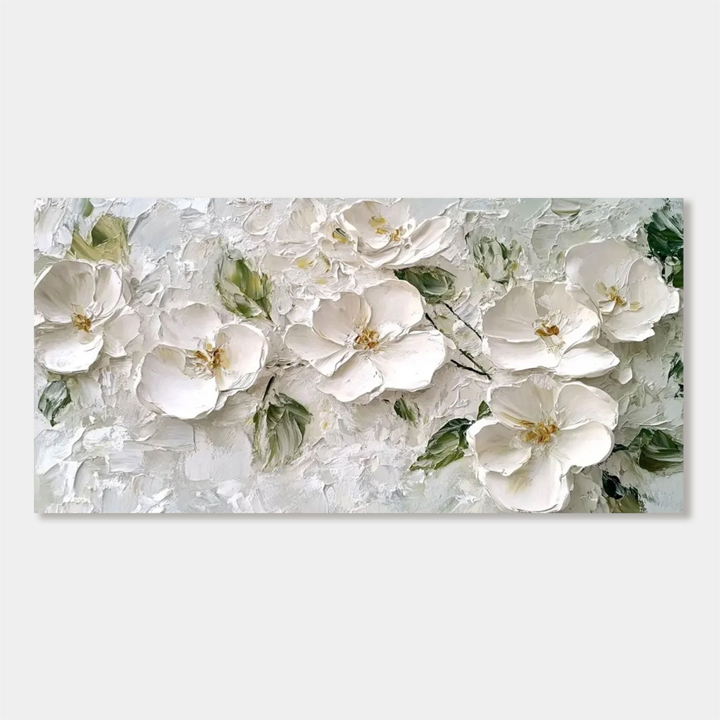 White 3D textured floral canvas art by Lumi Gallery for modern interiors