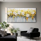 Hand-painted 3D floral art with palette knife texture.