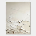3D Textured Minimalist Abstract Wall Art 'Tidal Trace' – Neutral tones, organic wave-like textures, hand-painted canvas