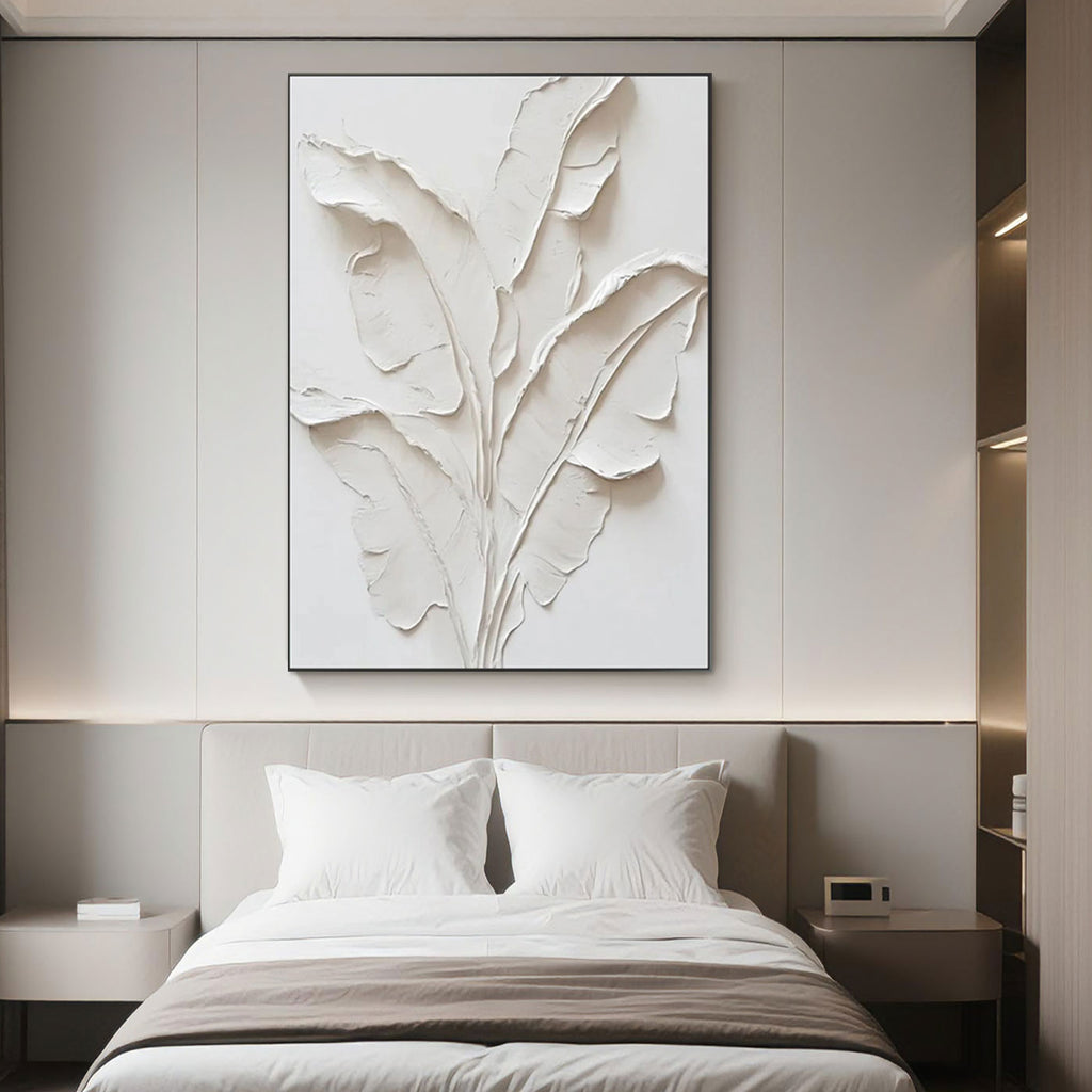 3D Textured Minimalist Banana Leaf Wall Art - Whispering Leaves