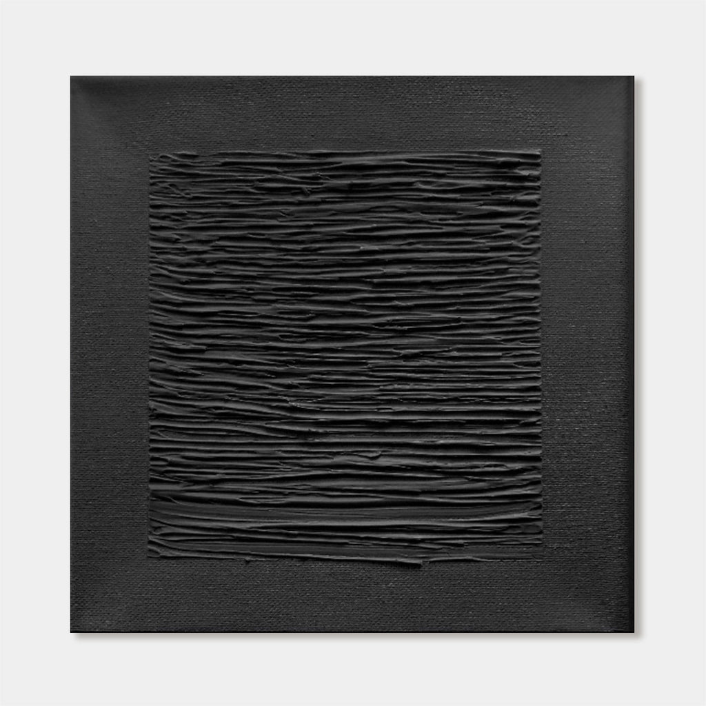 3D textured minimalist black silent lines wall art at Lumi Gallery