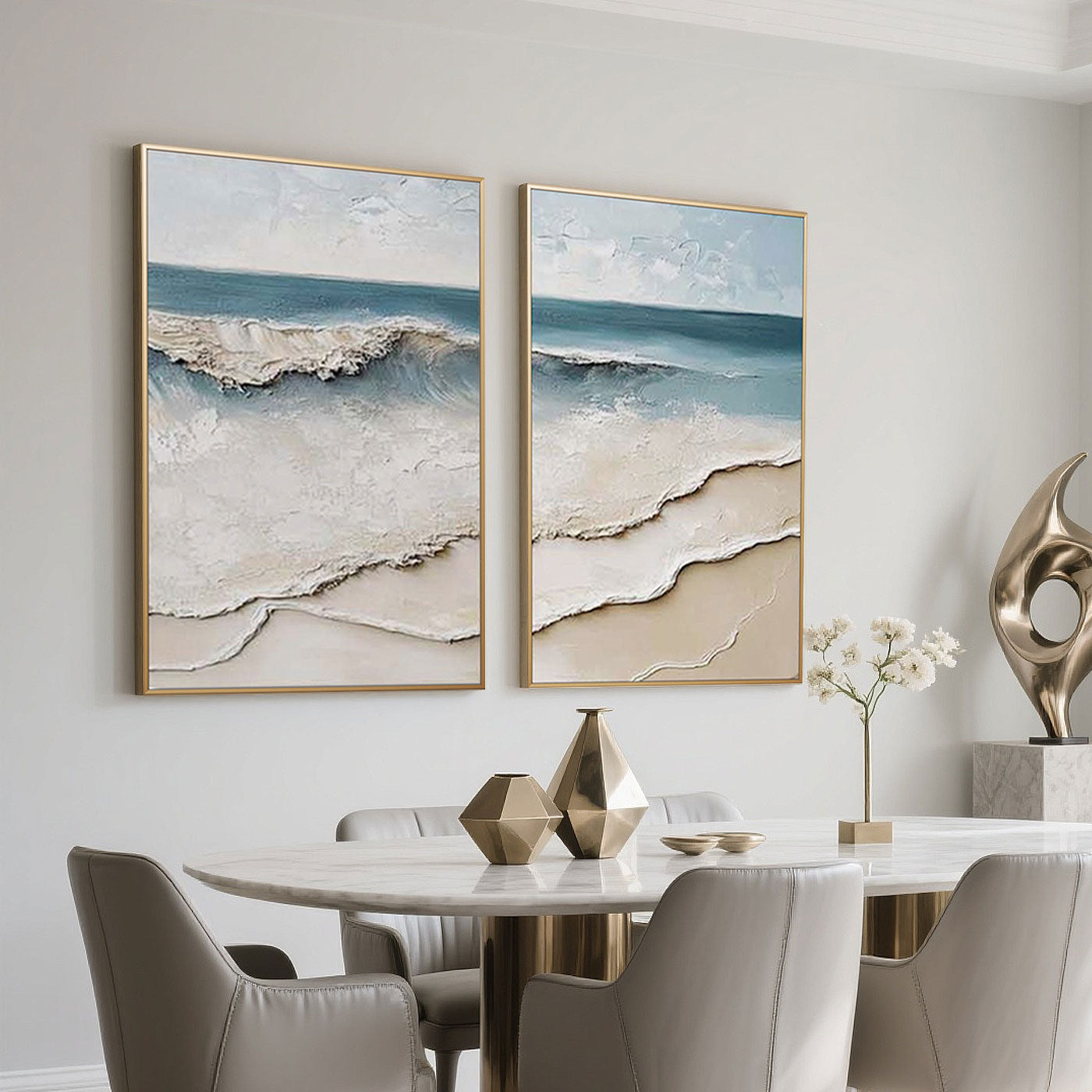 3D Textured Modern Seascape Wall Art - Ocean Song