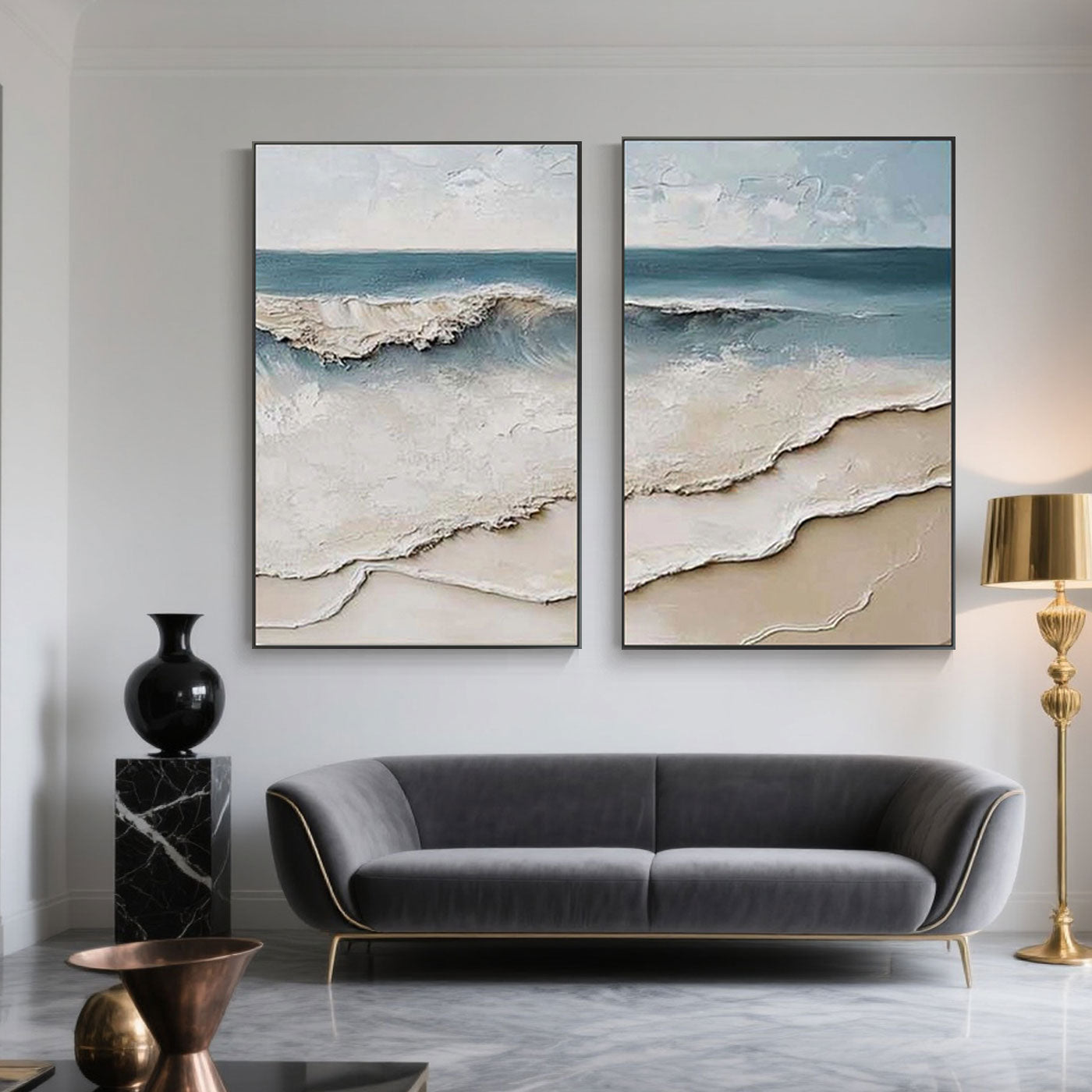3D Textured Modern Seascape Wall Art - Ocean Song