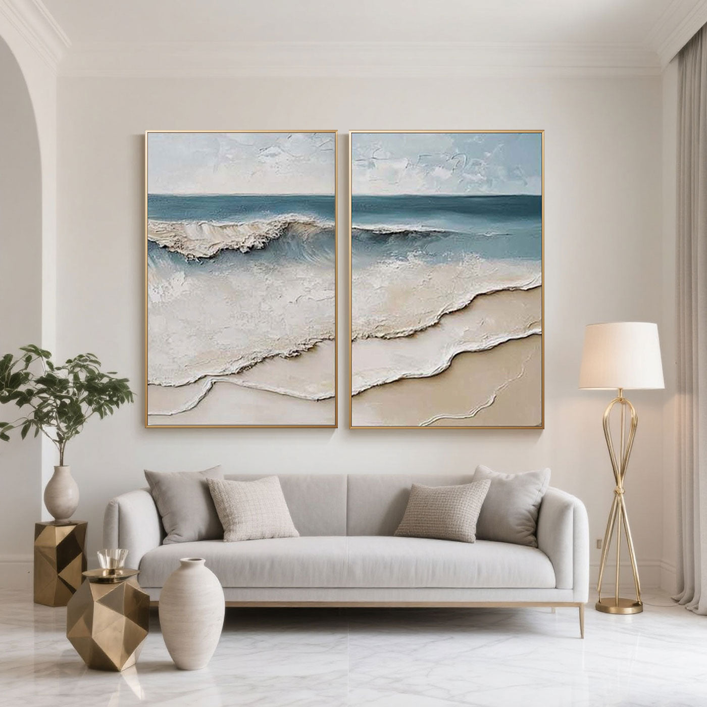 3D Textured Modern Seascape Wall Art - Ocean Song