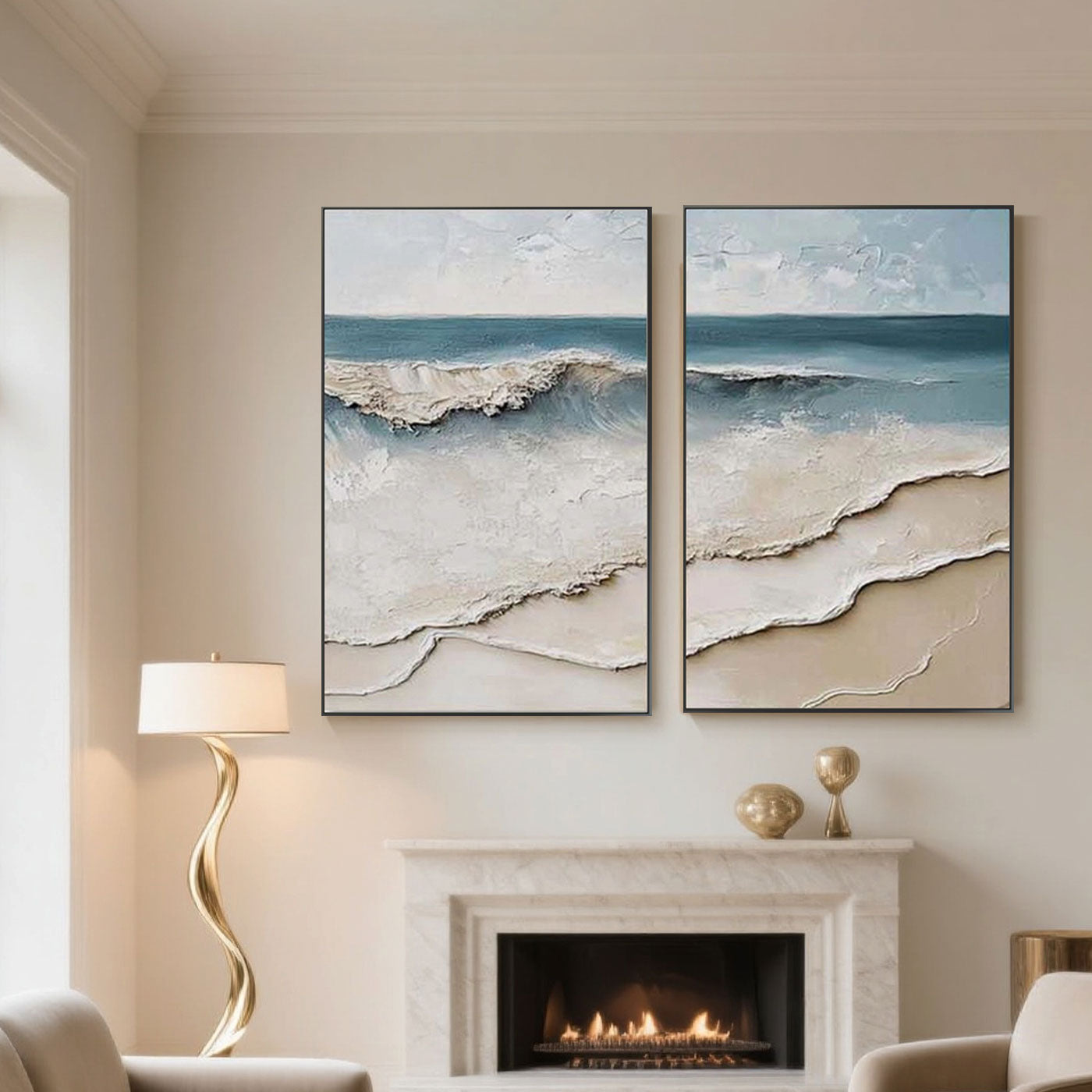 3D Textured Modern Seascape Wall Art - Ocean Song