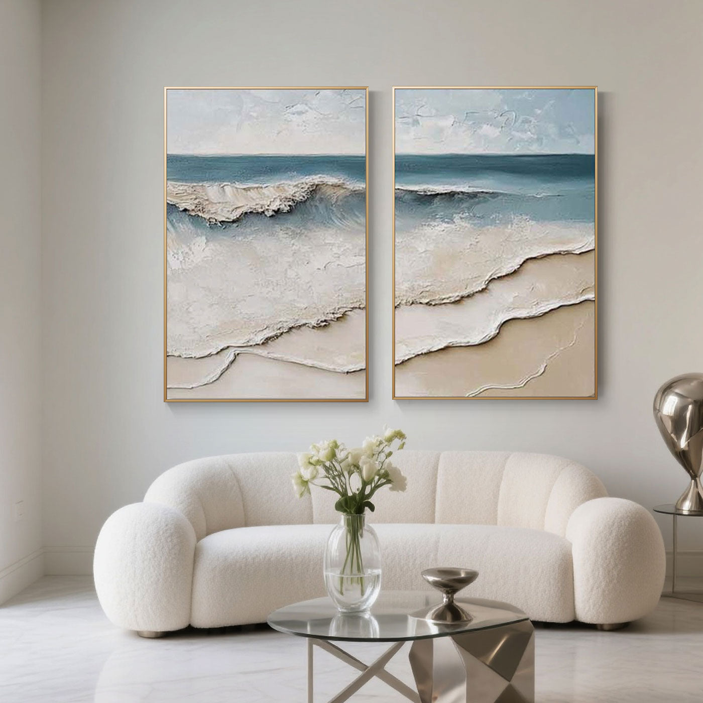 3D Textured Modern Seascape Wall Art - Ocean Song