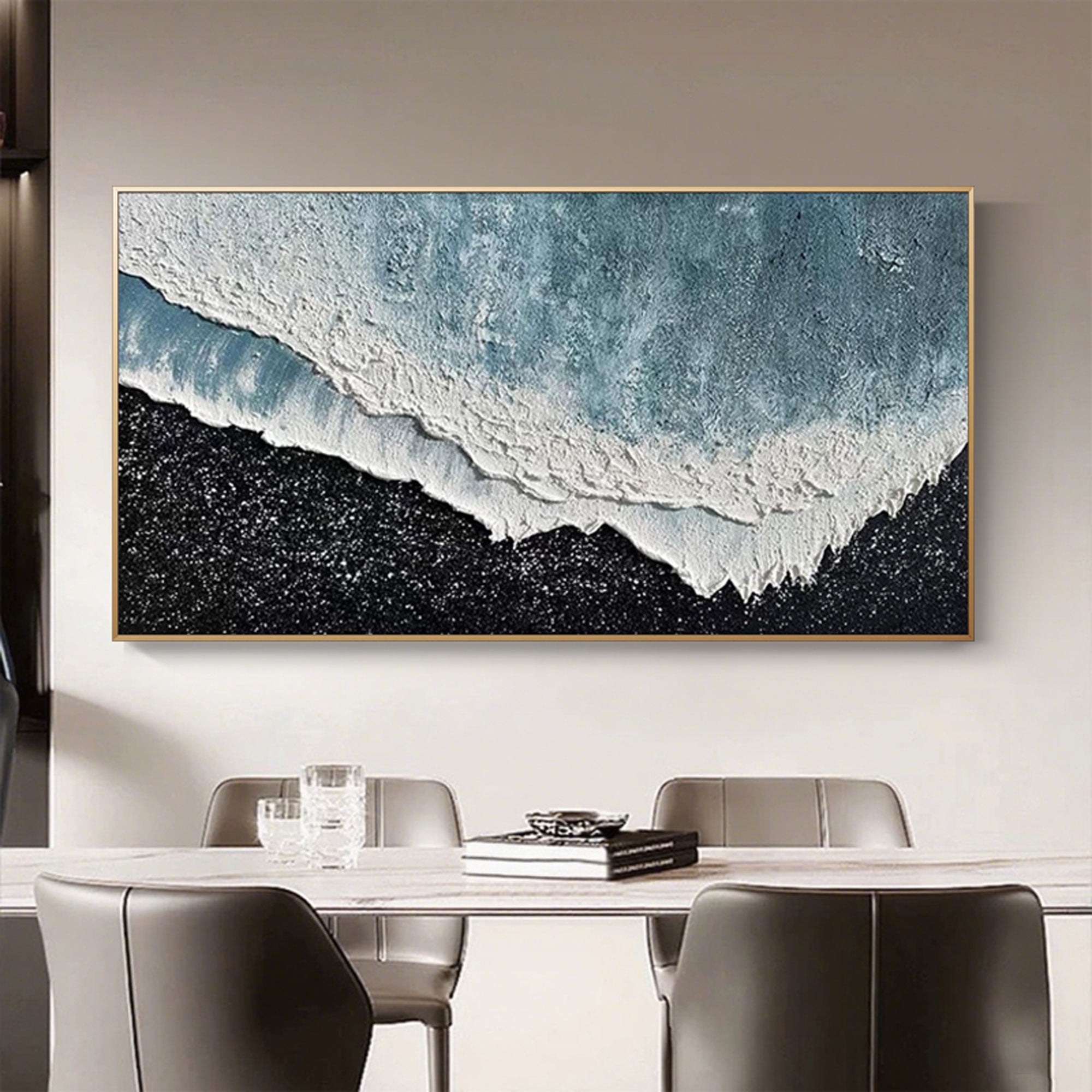 Premium canvas art stretched and framed options.