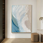 Peinture 3D texturée représentant une vague océanique - Azure Tide