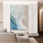 Peinture 3D texturée représentant une vague océanique - Azure Tide