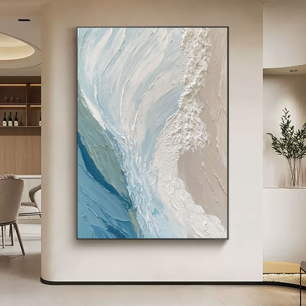 Peinture 3D texturée représentant une vague océanique - Azure Tide