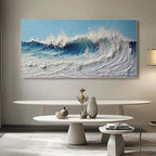 Hand-painted 3D textured ocean wave wall art, Wavecall.