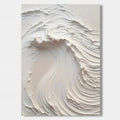 Alabaster Surge 3D textured wave canvas painting