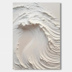 3D Textured Wave Painting - Alabaster Surge