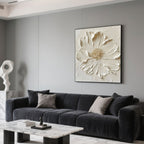 Lumen 3D floral wall art in a contemporary living space.