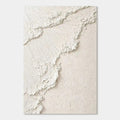 Close-up of a 3D textured white and beige 'Sandy Wave' canvas art piece.