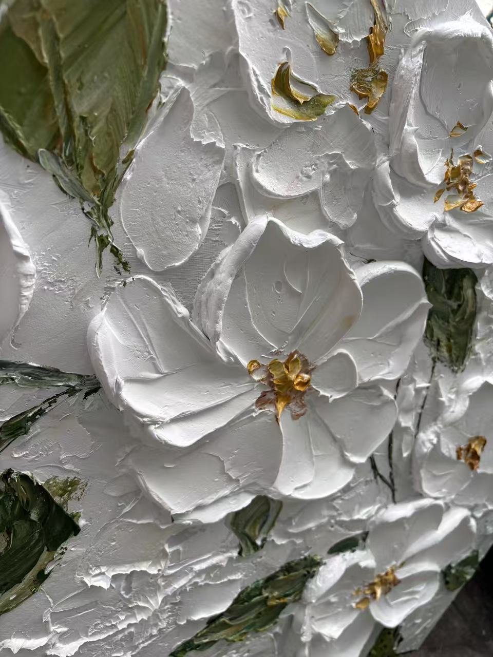 3D textured white floral wall art 'Ethereal Bloom' by Lumi Gallery