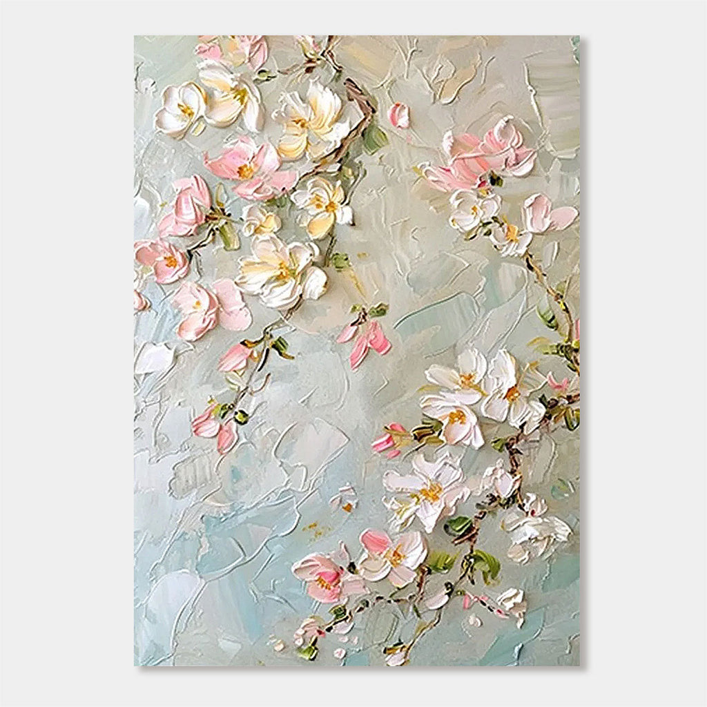 Lumi Gallery's Spring Reverie hand-painted 3D floral canvas wall art