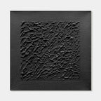 Lumi Gallery's 3D textured minimalist black canvas art with stone skin