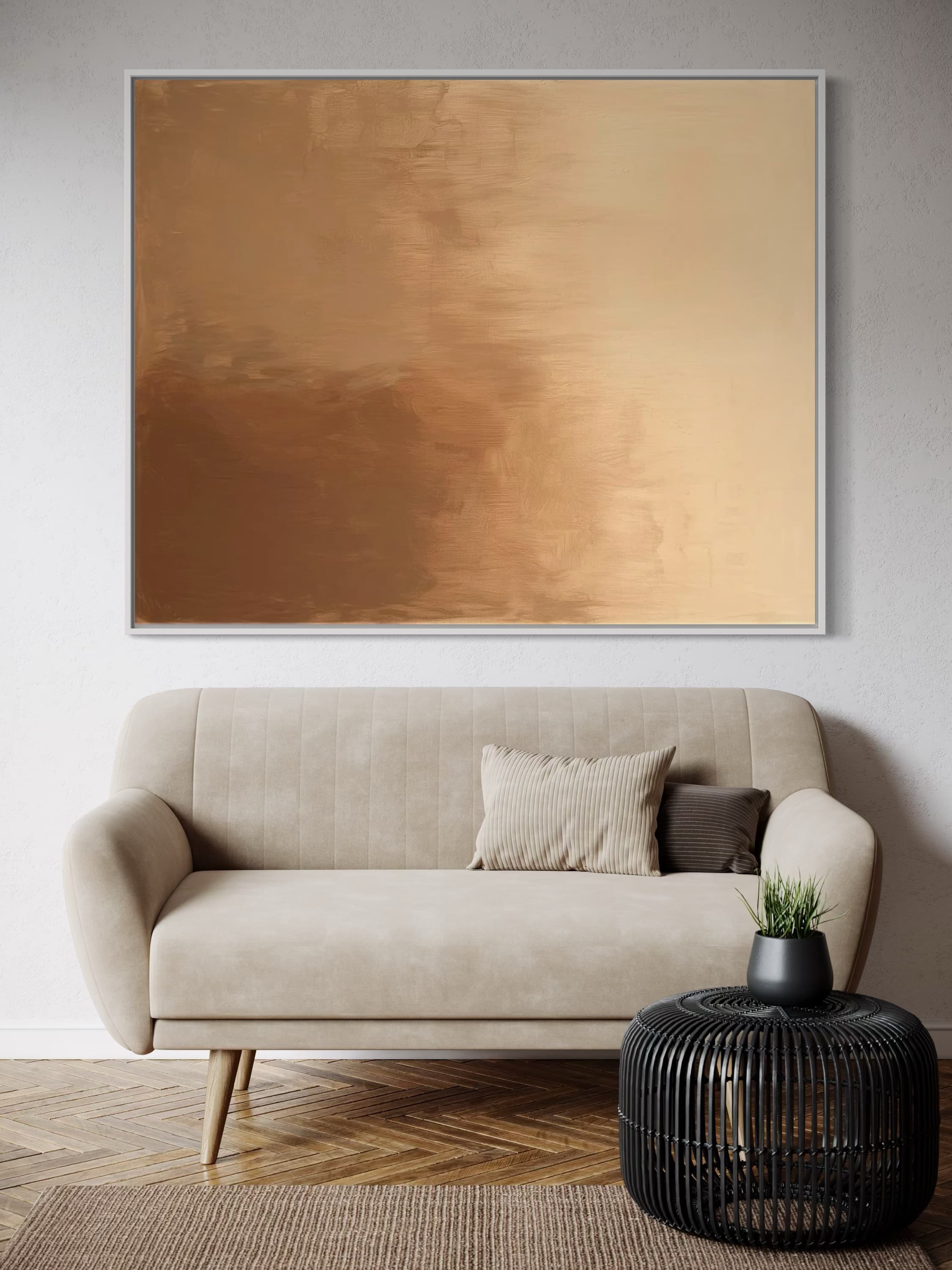 Modern Gold Abstract Canvas Painting #AB037
