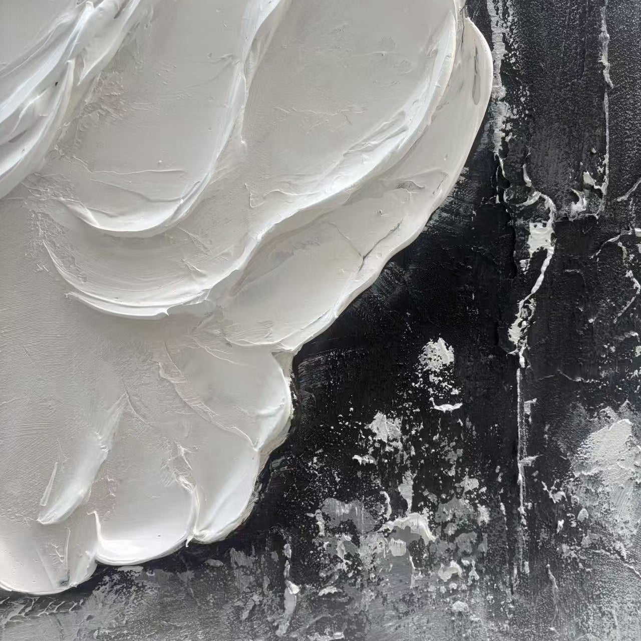 White 3D textured petal canvas art - modern wall art by Lumi Gallery