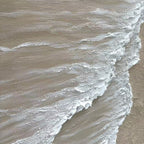 3D textured beige white ocean canvas art shoreline Lumi Gallery