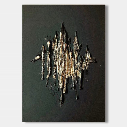 Gold Citadel 3D textured minimalist abstract wall art canvas by Lumi Gallery