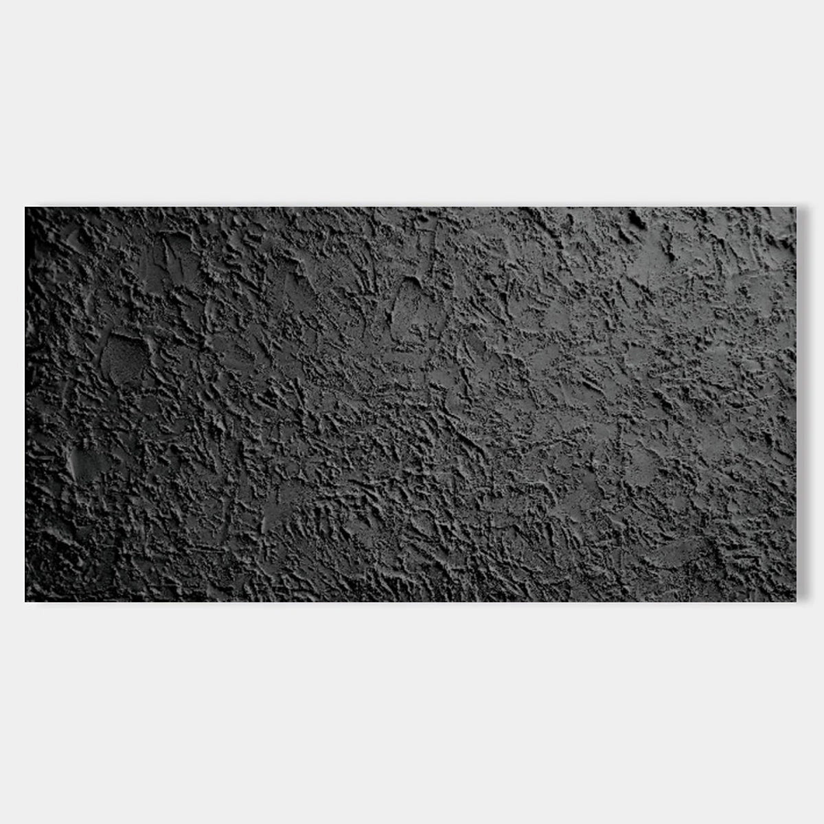Obsidian Field 3D textured black minimalist wall art Lumi Gallery