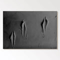 3D textured black canvas art with torn minimalist design at Lumi Gallery