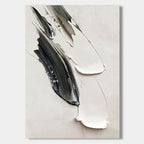 Lumi Gallery 3D textured minimalist abstract canvas wall art with bold black/white strokes