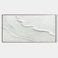 3D Textured Minimalist White Relief Wall Art - Crest Silence
