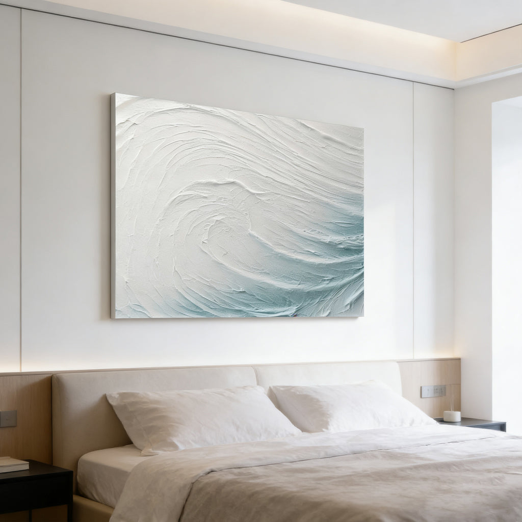 3D Textured Abstract Minimalist Ocean Wall Art - Swell Arc