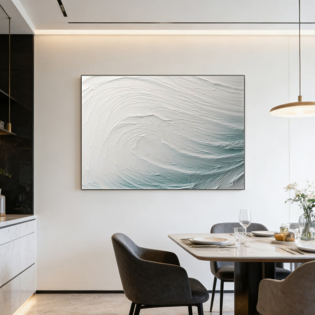 3D Textured Abstract Minimalist Ocean Wall Art - Swell Arc