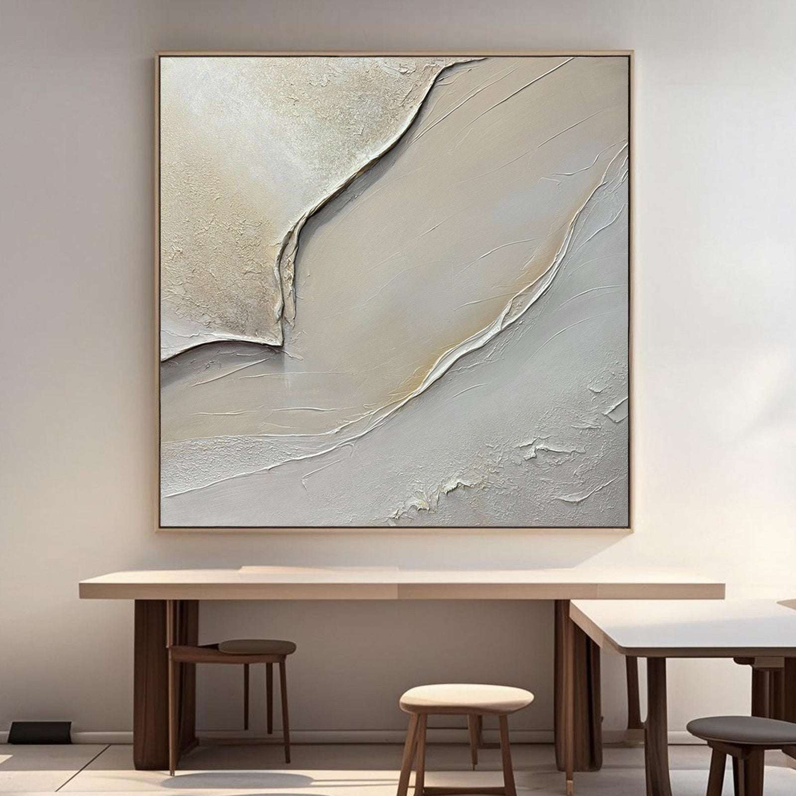 3D textured minimalist gold wall art 'Golden Hush' by Lumi Gallery, modern interior