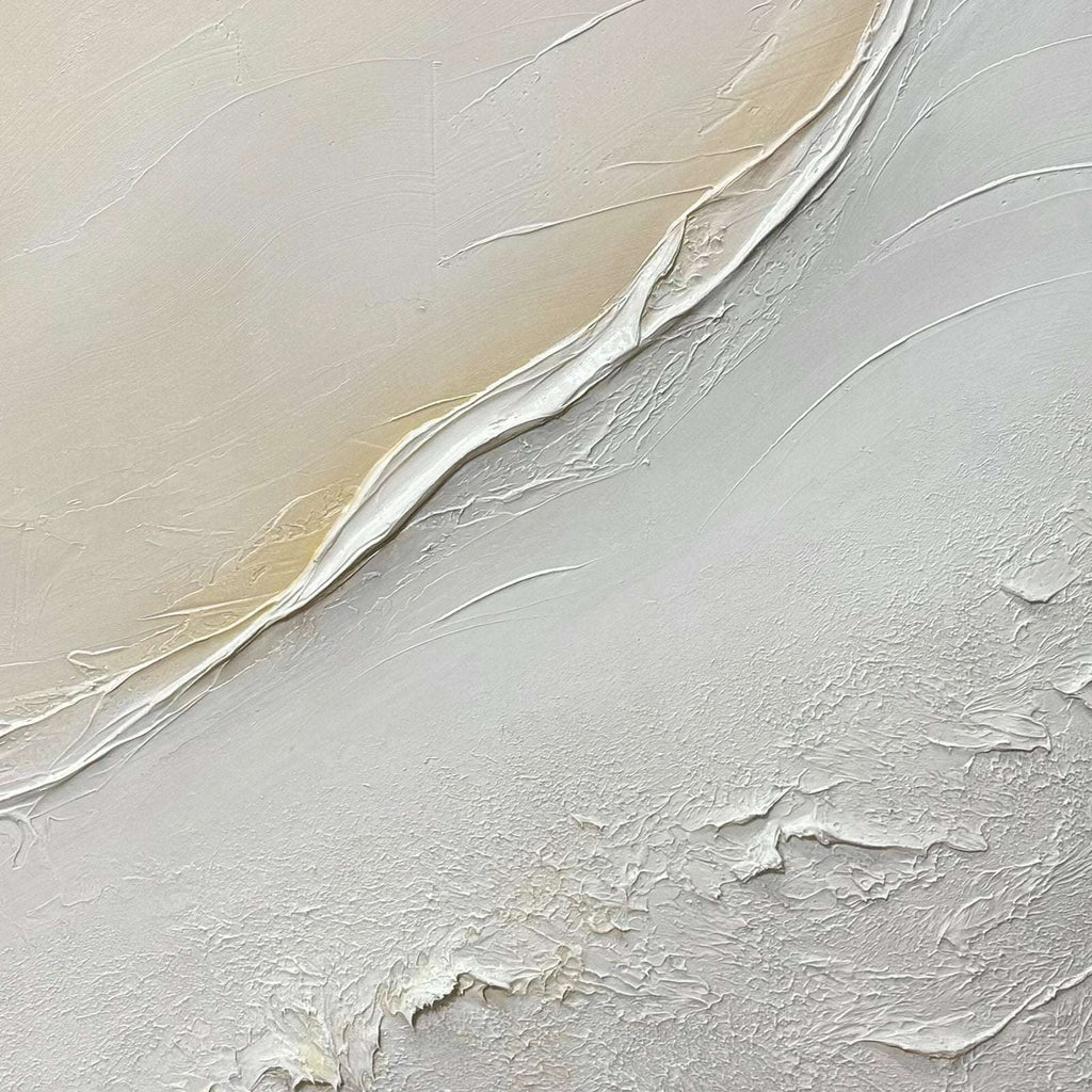 3D textured minimalist gold wall art by Lumi Gallery with silver and cream tones