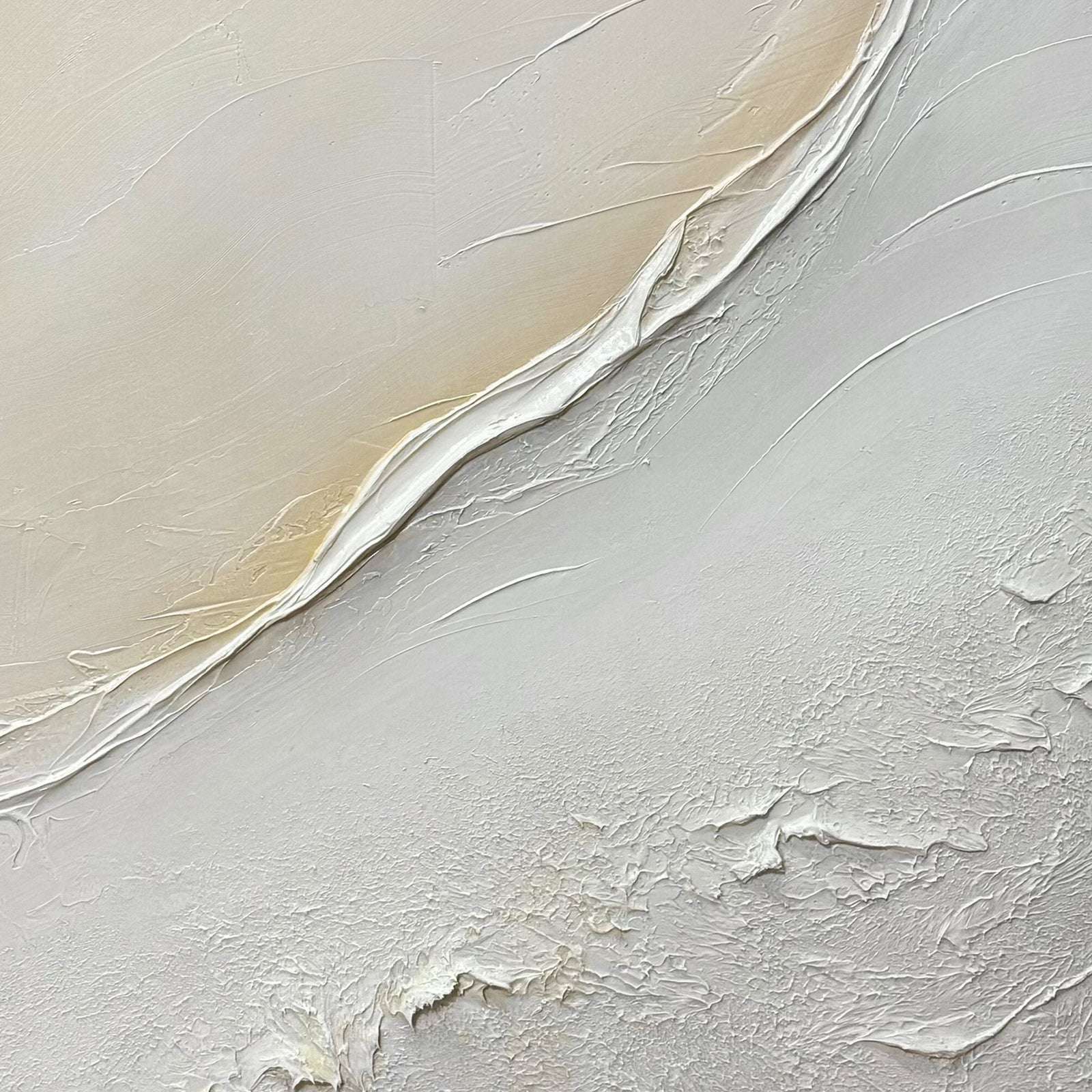 3D textured minimalist gold wall art by Lumi Gallery with silver and cream tones