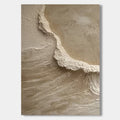 3D Textured Minimalist Beige Coastal Painting - Tideline