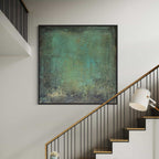Wabi-Sabi textured wall art displayed in modern neutral-toned sofa setting