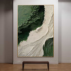 Green and beige textured artwork for living rooms, bedrooms, or offices.