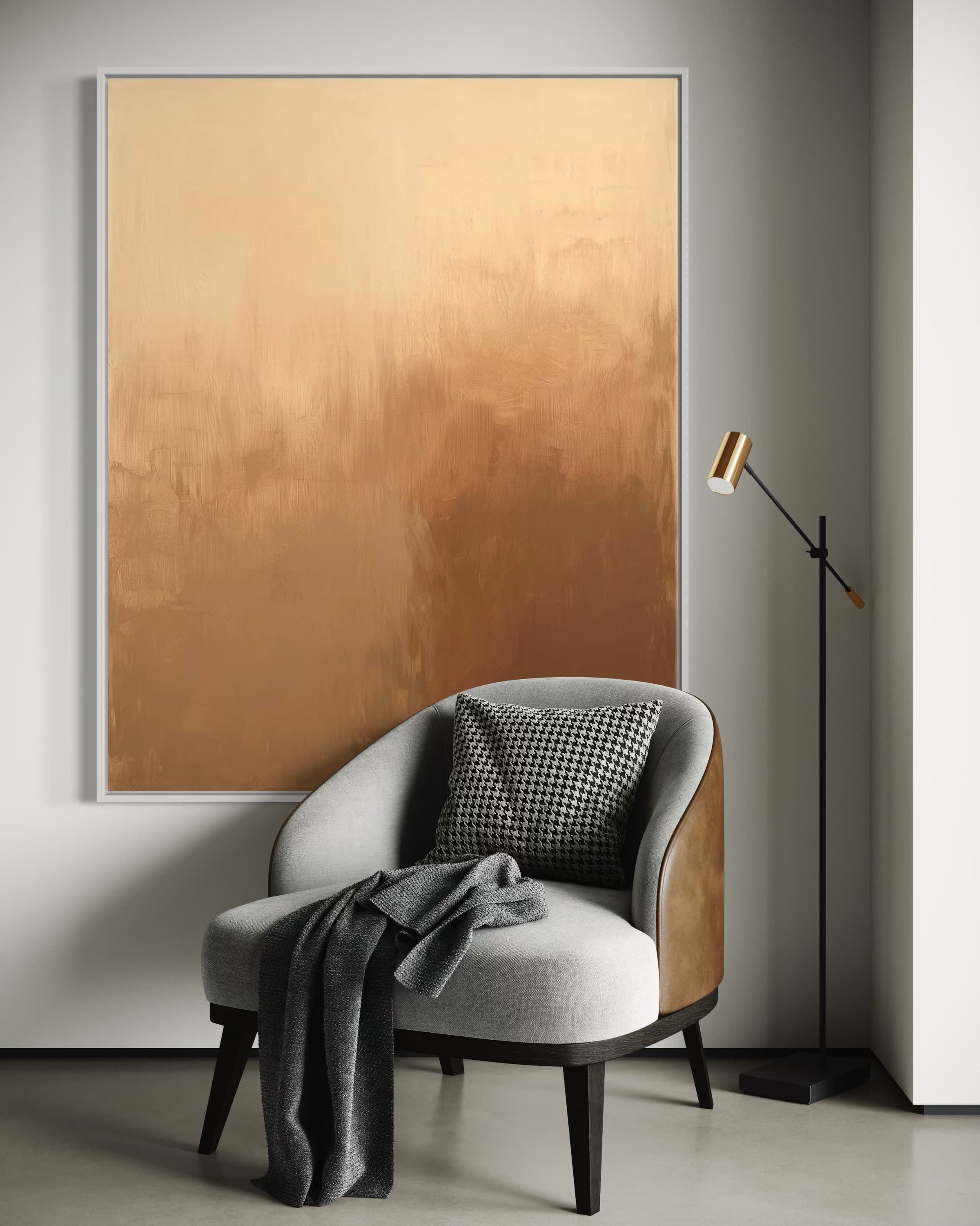 Modern Gold Abstract Canvas Painting #AB037