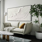 3D textured abstract wave canvas art in modern living room - Lumi Gallery