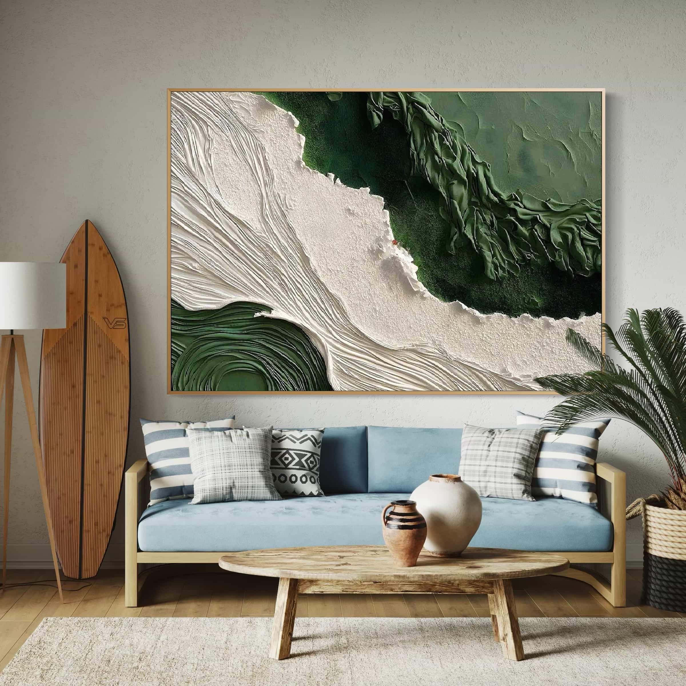 Modern minimalist canvas wall art with eco-friendly materials and intricate designs.