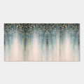 Abstract Starveil canvas art with blue, gold, and beige textured strokes.