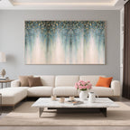 Abstract Starveil wall art in a stylish living room setting.