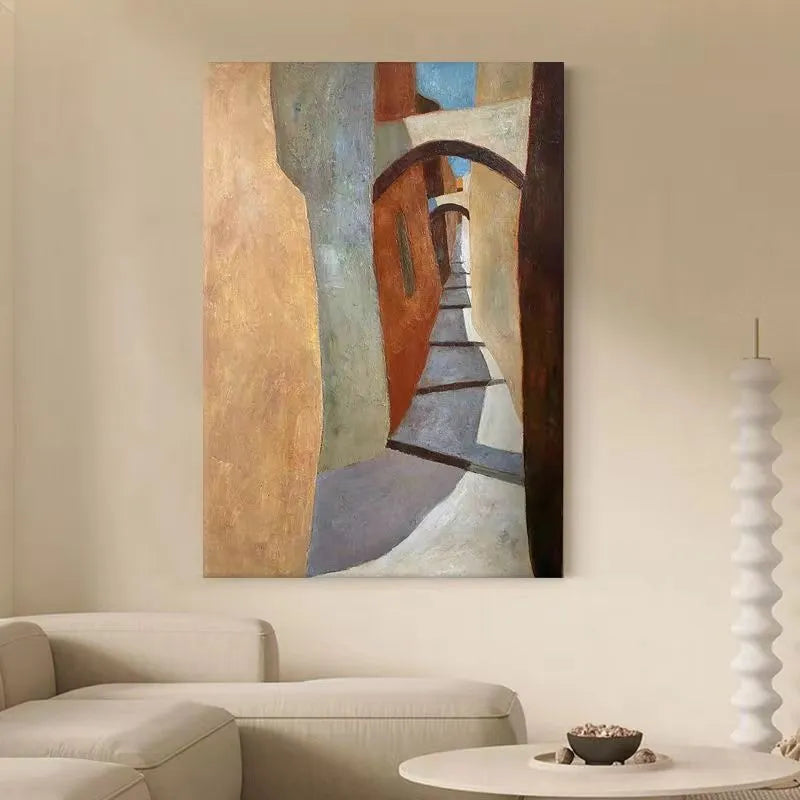 Wabi-Sabi textured abstract art in warm brown and beige.