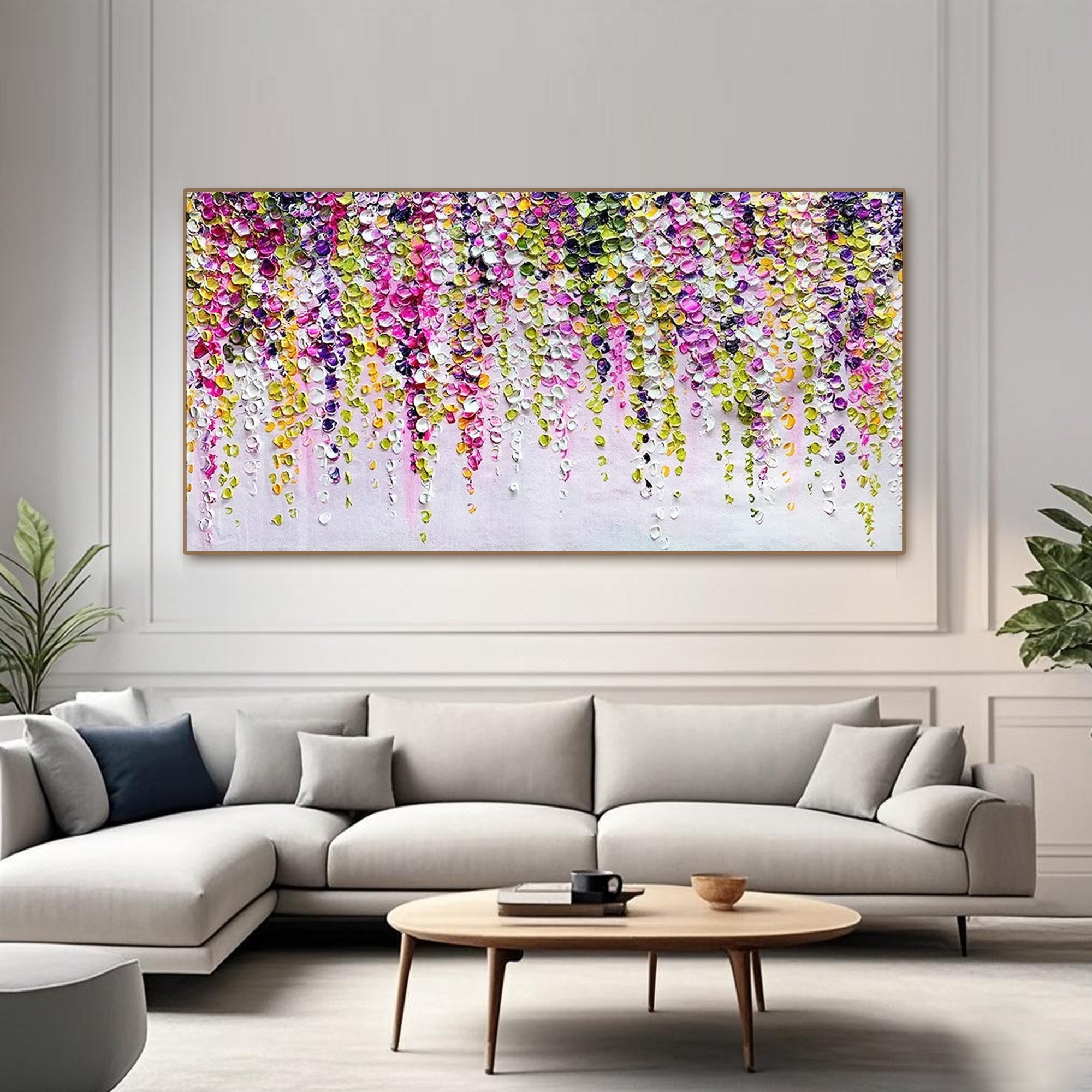 Premium canvas art stretched and framed options. Choose between rolled canvas (unstretched), frameless stretched canvas, or framed artwork with sturdy metal frames available in gold, silver, wood, black, and white. Ready-to-hang design with secure corner brackets for stability. Custom framing available for a perfect fit in any space.